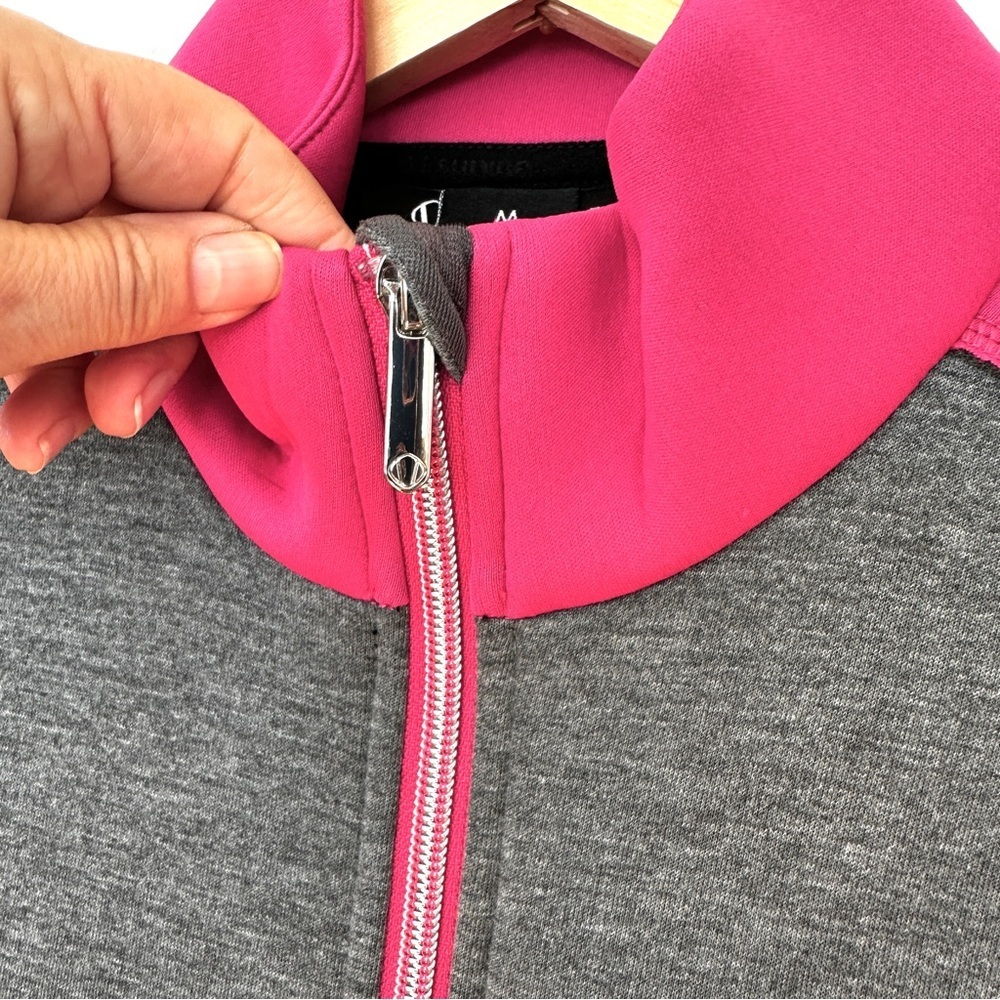 Sunice Vibrant Pink and Gray Neoprene Jacket, zip front, fitted - Picture 4 of 11